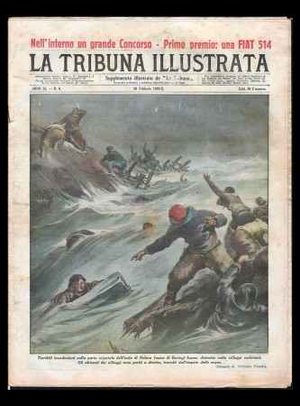 1932 * La Tribuna Illustrata (N°9) "Inondazioni Isola di Nelson" Magazine Original