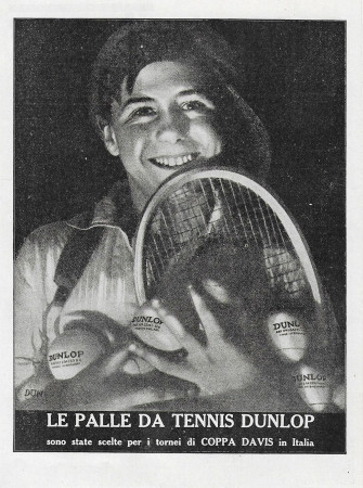 1929 * Publicité Original "Dunlop - Palle da Tennis Coppa Davis" dans Passepartout
