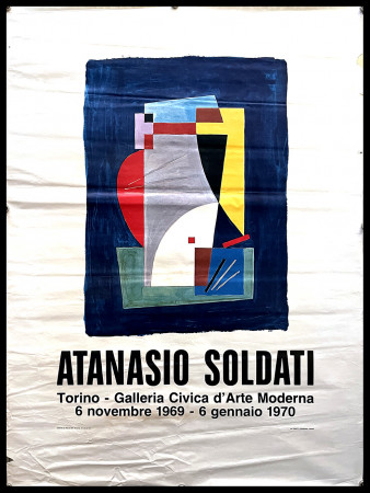 1969 * Affiche Art Original "ATANASIO SOLDATI - Galleria Civica Torino 1969" Italie (B-)