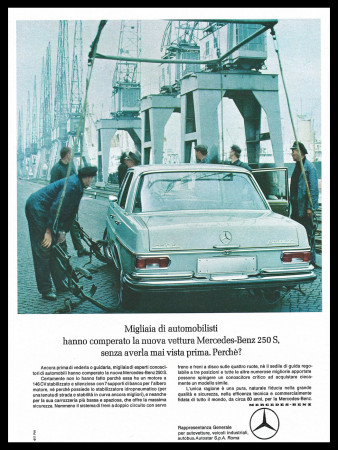 Ans 60 * Publicité Original "Mercedes-Benz, Mercedes-Benz 250 S" Italie