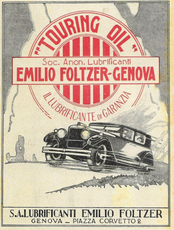 1929 * Publicité Original "Touring Oil - Il Lubrificante di Garanzia" dans Passepartout