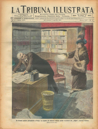 1914 * La Tribuna Illustrata (N°13) – "Attentato Parigi Direttore Figaro - Guerra in Libia" Magazine Original