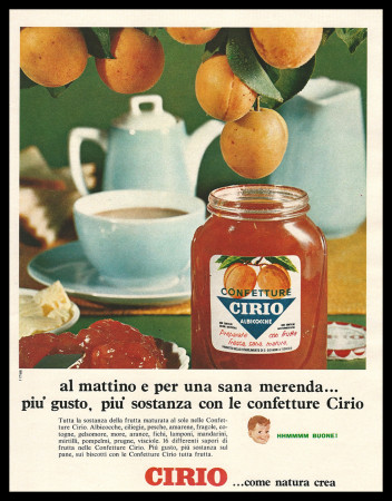 Ans 60 * Publicité Original "Cirio, ...Come Natura Crea" Italie