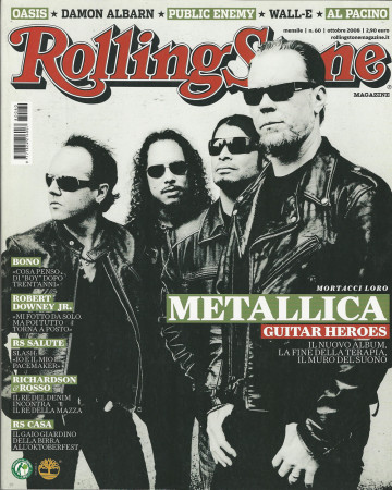 2008 (N60) * Couverture de Magazine Rolling Stone Originale "Metallica" dans Passepartout