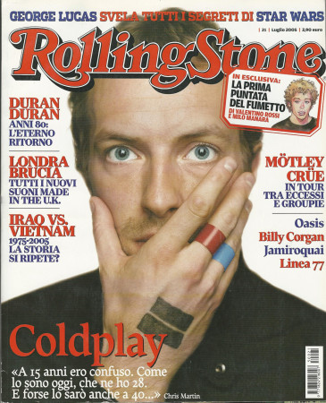 2005 (N21) * Couverture de Magazine Rolling Stone Originale "Coldplay" dans Passepartout