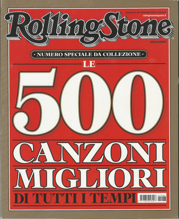 2010 (N86) * Couverture de Magazine Rolling Stone Originale "Le 500 Canzoni Migliori" dans Passepartout