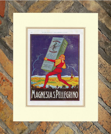 1927 * Publicité Original "Magnesia San Pellegrino Torino" Couleur dans Passepartout