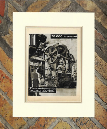 1942 * Publicité Original "Fiat - Propagande Fasciste" dans Passepartout