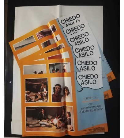 1979 * Set 6 Affiches De Cinéma "Chiedo Asilo - Dominique Laffin, Roberto Benigni" Comédie (B+)