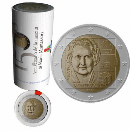 2020 * Rouleau 2 Euro ITALIE "150e Naissance de Maria Montessori" UNC