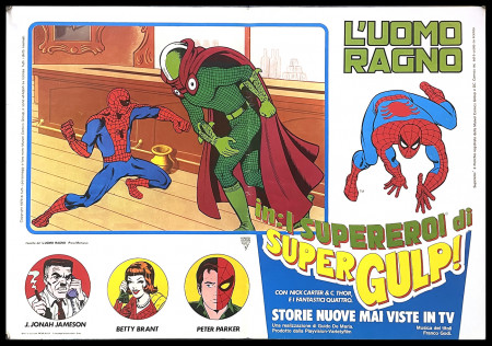 1979 * Affiches De Cinéma "I Supereroi di SuperGulp - L'Uomo Ragno - Guido De Maria" Animation (B)