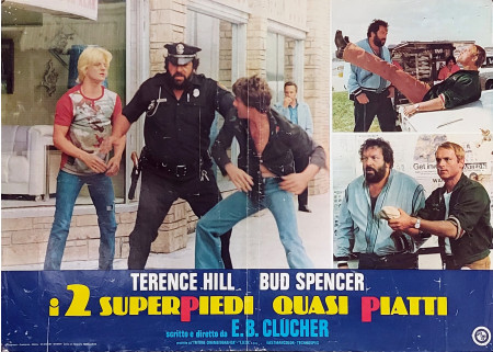 1977 * Affiches De Cinéma "I Due Superpiedi Quasi Piatti - Bud Spencer, Terence Hill, David Huddleston" Comédie (B)