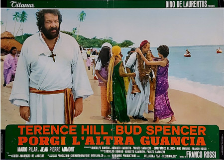 1974 * Affiches De Cinéma "Porgi L' Altra Guancia - Bud Spencer, Terence Hill, Jean-Pierre Aumont" Comédie (B)