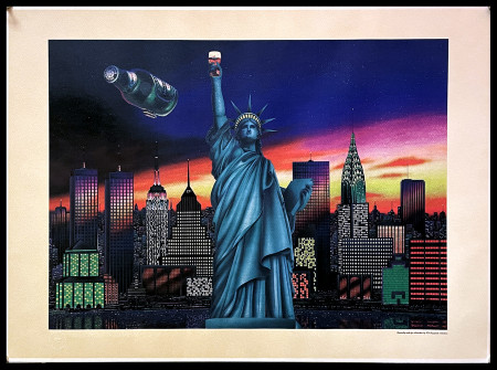 2000ca * Affiche Original "HEINEKEN - Statue of Liberty " Italie (B-)
