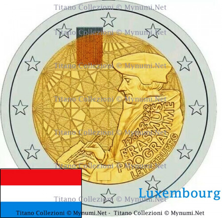 2022 * 2 Euro LUXEMBOURG "35e Anniversaire du Progamme Erasmus" UNC