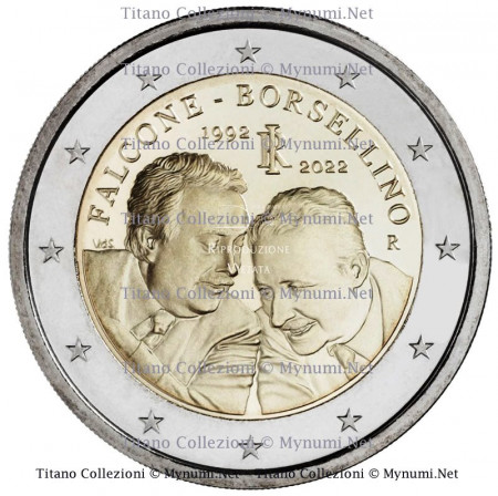 2022 * 2 Euro ITALIE "30e Mort des G Falcone et P Borsellino" UNC