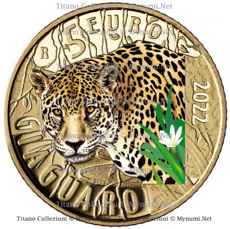 2022 * 5 Euro ITALIE "Animaux en Voie de Disparition - Jaguar" COLORÉE BE