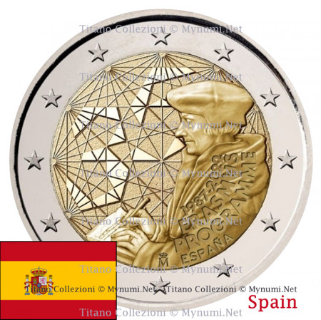 2022 * 2 Euro ESPAGNE "35e Anniversaire du Progamme Erasmus" UNC