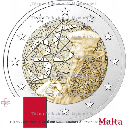 2022 * 2 Euro MALTE "35e Anniversaire du Progamme Erasmus" UNC