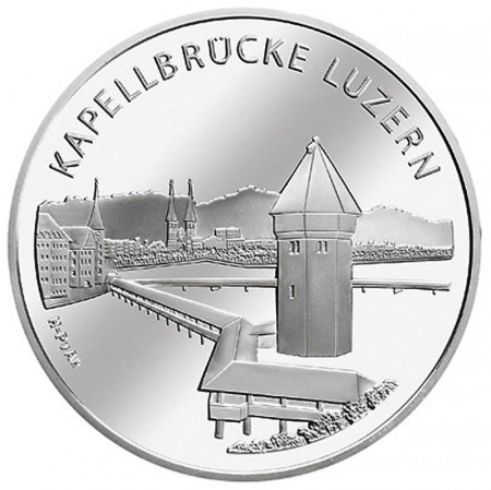 2005 * 20 Francs Argent Suisse "Chapel Bridge Lucerne" BU