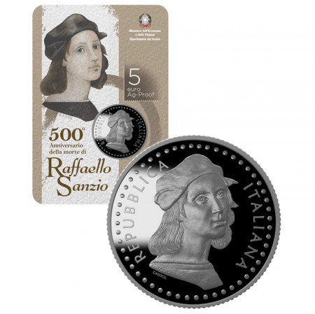 2020 * 5 Euro Argent ITALIE "500e Mort de Raffaello Sanzio" BE