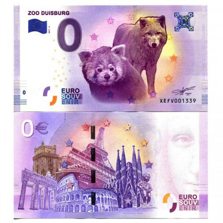 2017-4 * Billet Souvenir Allemagne Union Européenne 0 Euro "Zoo Duisburg" NEUF