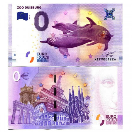 2017-5 * Billet Souvenir Allemagne Union Européenne 0 Euro "Zoo Duisburg" NEUF