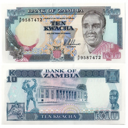 ND (1989-91) * Billet Zambie 10 Kwacha "President K Kaunda" (p31a) NEUF