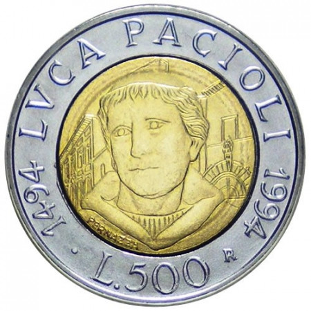 1994 * 500 lire Italie 500e Anniversaire de Luca Pacioli