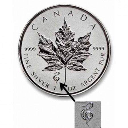 2013 * 5 Dollars en argent 1 OZ Maple Leaf Canada Serpent Privy Mark