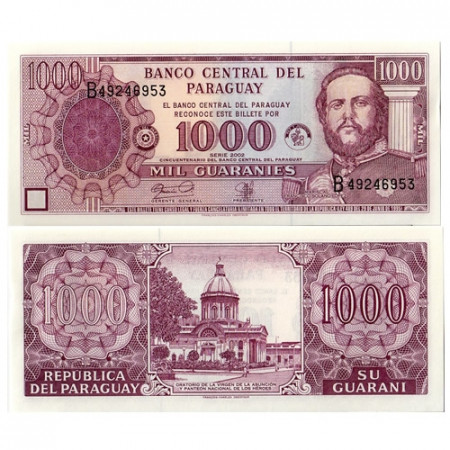 2002 * Billet Paraguay 1000 Guaranies "50° Banco Central" (p221) NEUF