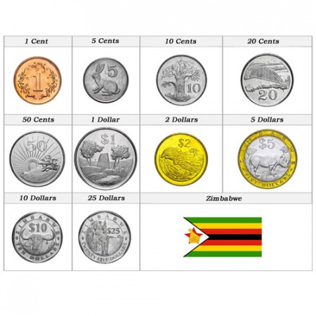 Ans Divers * Série 10 pièces Zimbabwe