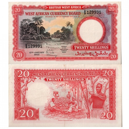 1955 * Billet Afrique Occidentale Britannique 20 Shilling SUP