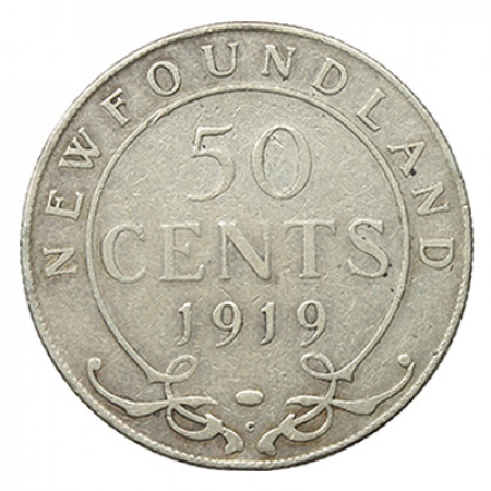 1919 C * 50 Cents argent Newfoundland George V TTB