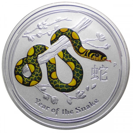 2013 * Dollar en argent 1 OZ An du Serpent Australie coloré