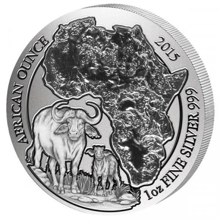 2015 * 50 RWF en argent 1 OZ Rwanda - Buffle d'Afrique