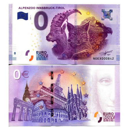 2017-1 * Billet Souvenir Autriche Union Européenne 0 Euro "Alpenzoo Innsbruck-Tirol" NEUF