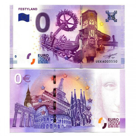 2017-2 * Billet Souvenir France Union Européenne 0 Euro "Festyland" NEUF
