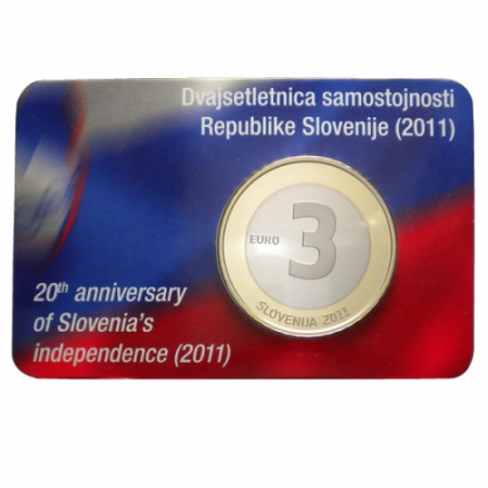 2011 * 3 euro SLOVENIE ann. de l'Indépendance Coincard 