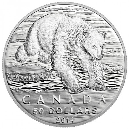 2014 * 50 Dollars en argent 1/2 OZ Canada Ours Polaire