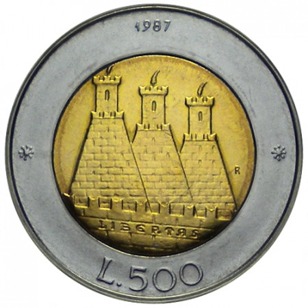 1987 * 500 lire Saint Marin emblème San Marino