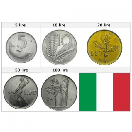 1973 * Série 5 pièces Italie lire