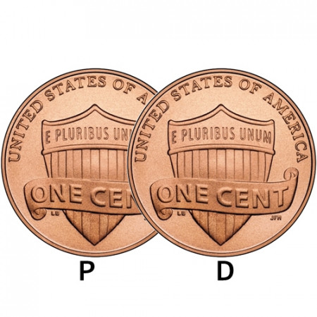 2010 * Centime de dollar États-Unis Lincoln Shield P et D