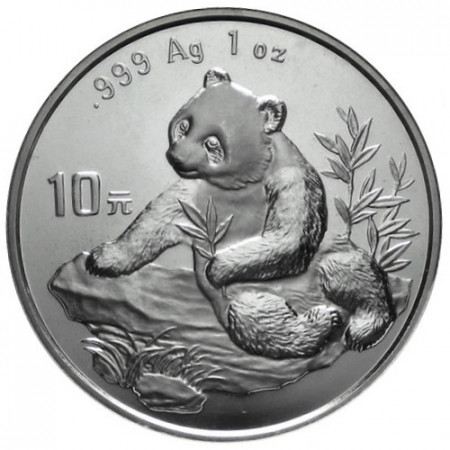 1998 * 10 Yuan en argent 1 OZ Chine Panda "Petit Date"