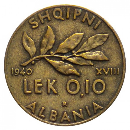 1940 XVIII * 0,10 Lek Albanie "Victor-Emmanuel III" Occupation Italienne (KM 28) TTB+