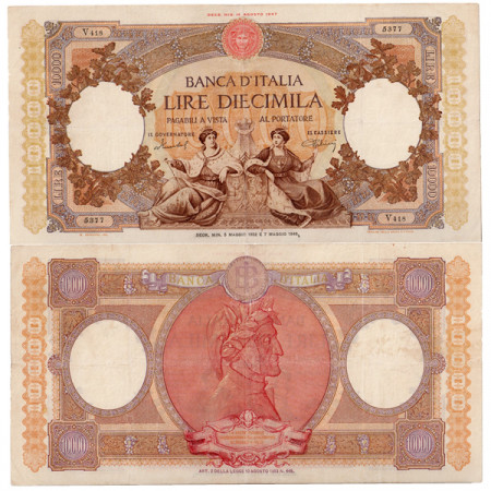 1952 * Billet Italie République 10.000 Lire "Repubbliche Marinare - Medusa" BI.829 (p89b) TTB+