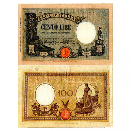 1928 * Billet Italie Royaume 100 Lire "Grande B - Barbetti" Azzurrino, Fascio BI.357 (p50a) TTB+