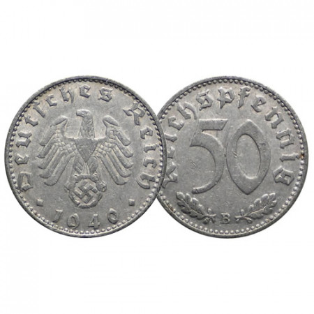 1940 B * 50 Reichspfennig ALLEMAGNE "Troisième Reich" (KM 96) TTB