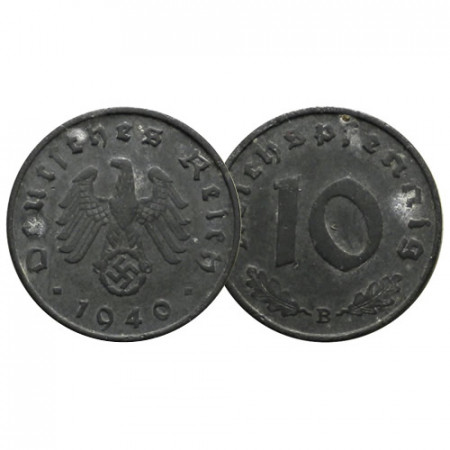 1940 B * 10 Reichspfennig ALLEMAGNE "Troisième Reich" (KM 101) TTB