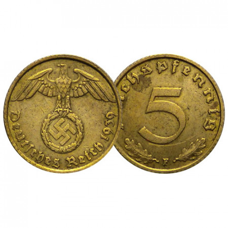 1939 F * 5 Reichspfennig ALLEMAGNE "Troisième Reich" (KM 91) TTB